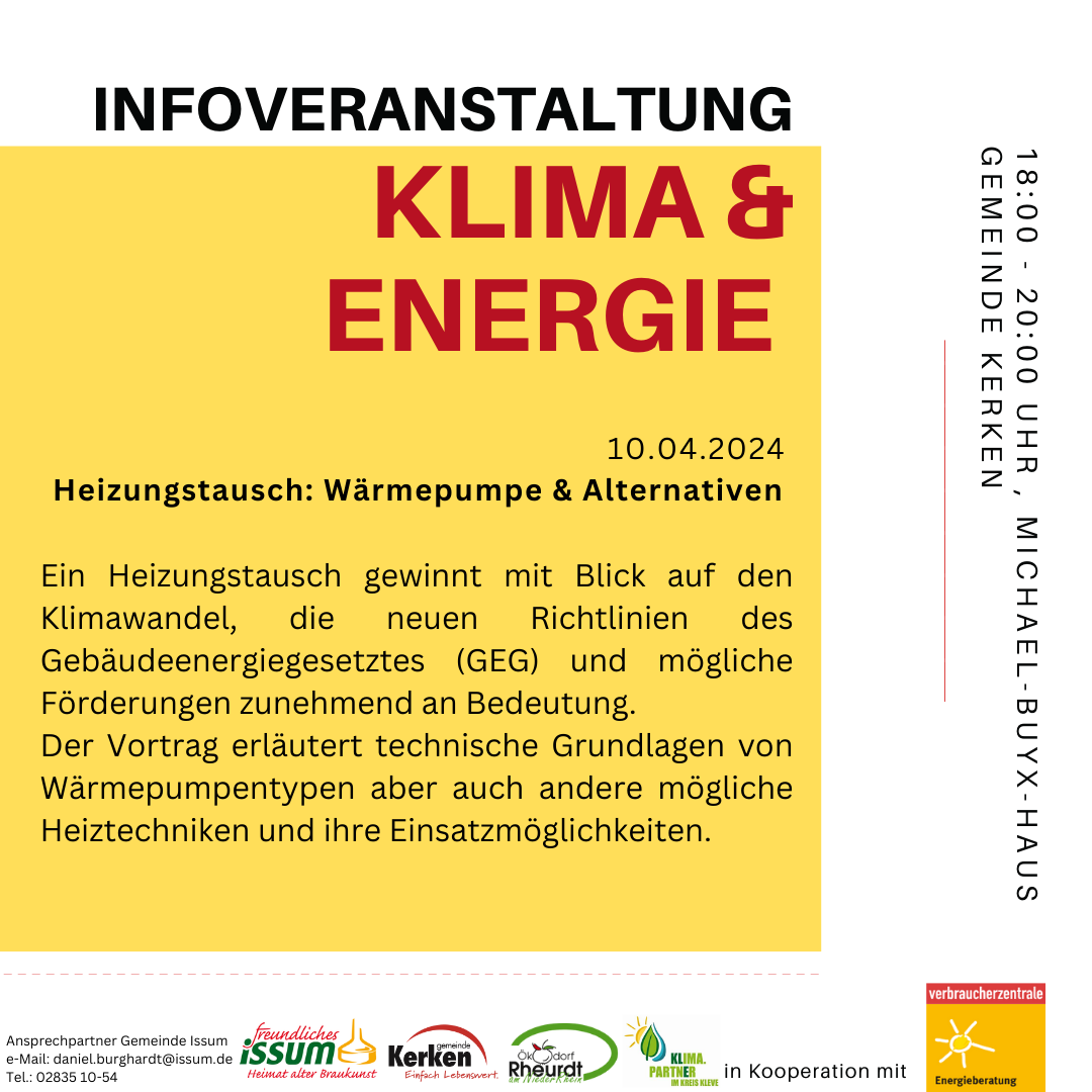 Veranstaltung Heizungstausch: Wärmepumpe & Alternativen 10.04.2024