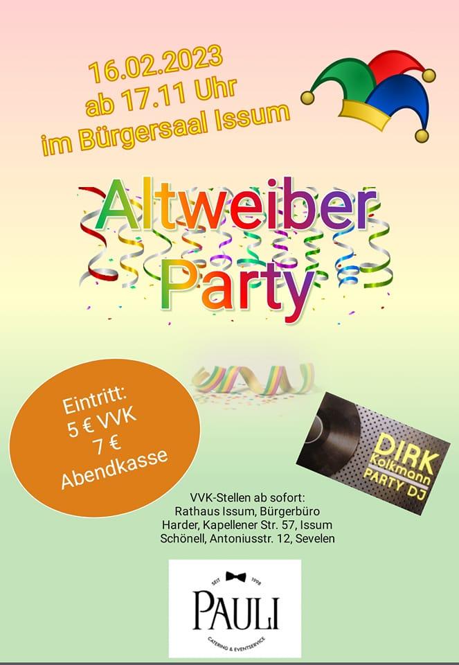 Plakat Altweiber Party 2023