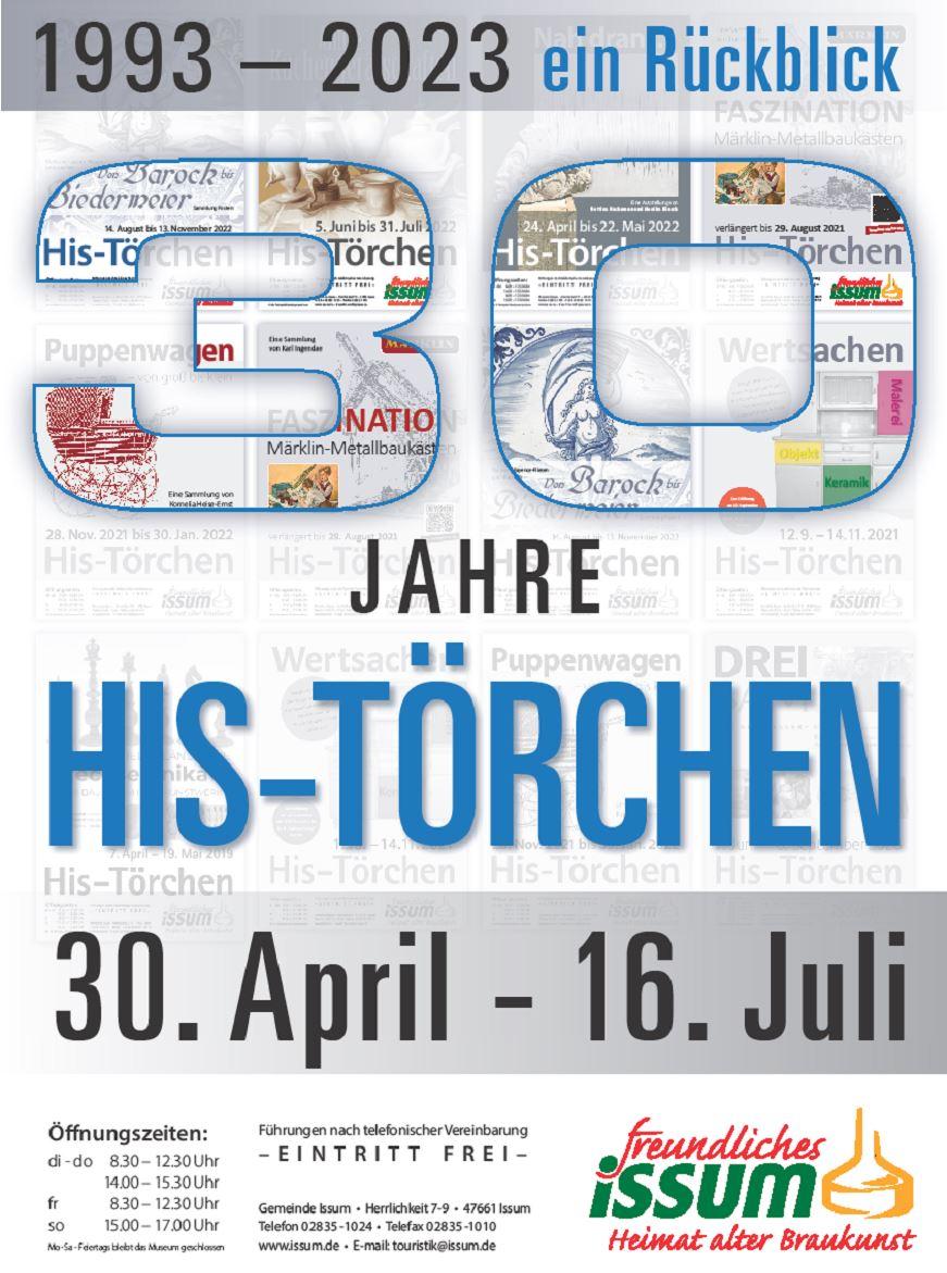 Plakat zur Ausstellung "30 Jahre His-Törchen"
