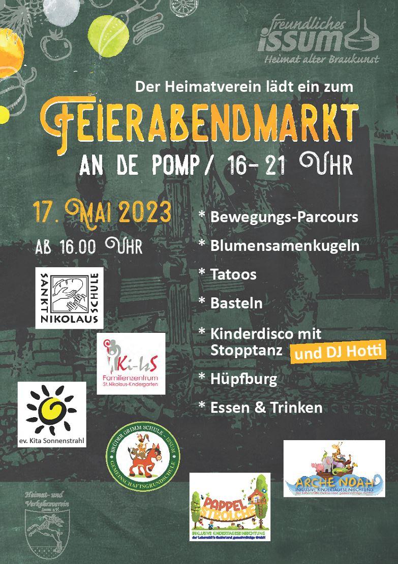 Plakat zum Feierabendmarkt am 17.05.2023