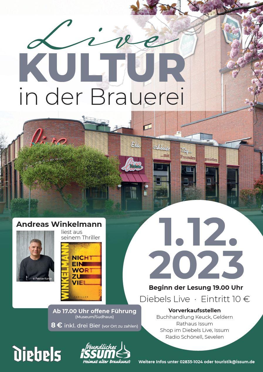 Plakat Live Kultur in der Brauerei - Andreas Winkelmann