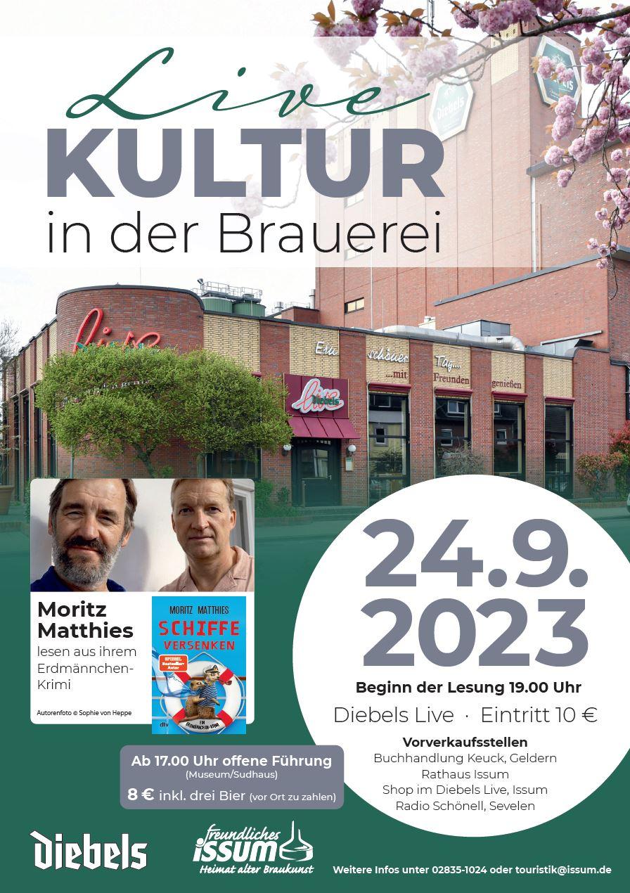 Plakat Live Kultur in der Brauereri  - Lesung