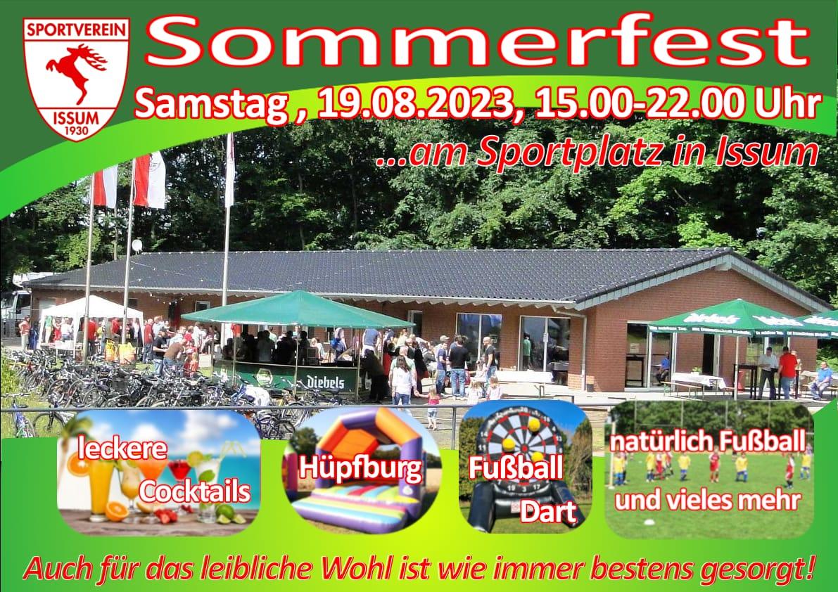 Plakat zum Sommerfest 2023 des SV Issum