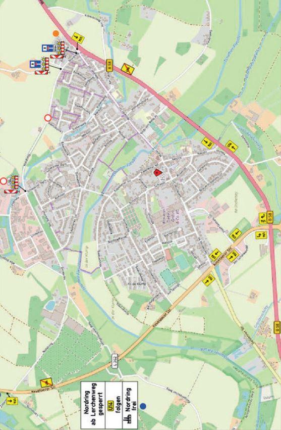 Umleitungsplan der Sperrung auf dem Nordring