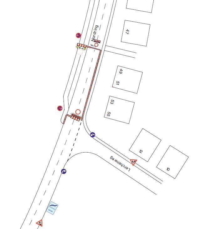 Plan zur Sperrung auf dem Nordring