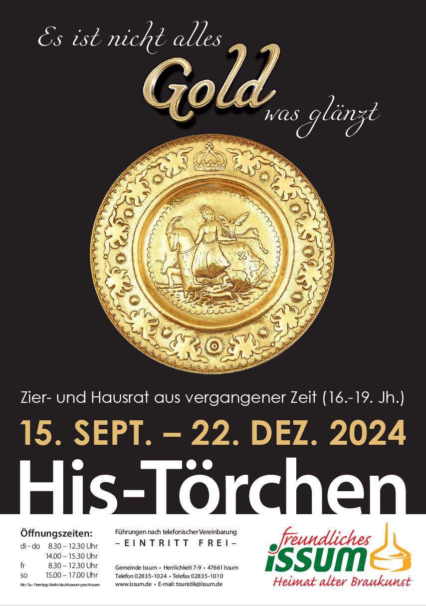 Plakat: Ausstellung His Törchen Es ist nicht alles Gold was glänzt