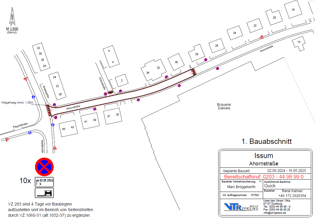 Sperrung Ahornstraße BA1
