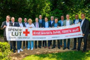 Gruppenfoto der Bürgermeister und des Landrates zur Kampagne