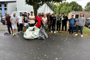 Gruppenbild der Aufräumaktion an der Lindenau