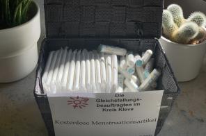 Menstruationsprüdukte der Gleichstellungsbeauftragten