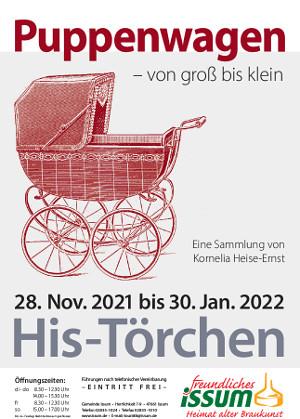 Plakat: Ausstellung "Puppenwagen" im His-Törchen