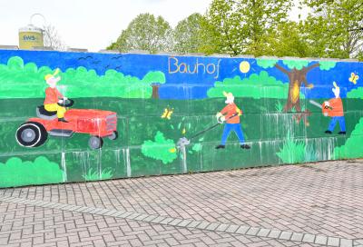 Bemalte Wand am Bauhof