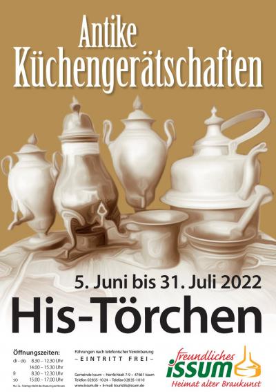 Plakat antike Küchengerätschaften
