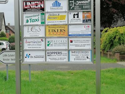 Hinweistafel Gewerbegebiet Sevelen